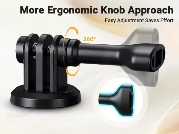 JJC Action Camera Tripod Mount Adapter with 1/4"-20 Hole for DJI Osmo Action Cameras | Lightweight ABS & Metal Build - view 2