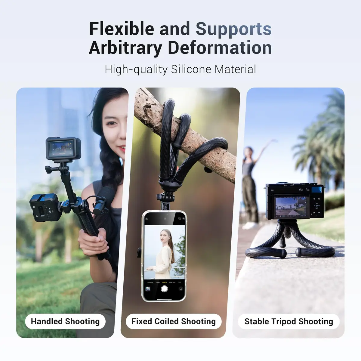 JJC Magnetic Flexible Tripod for MagSafe Phone & Action Camera, Bendable | 1kg (2.2lb) Load Capacity - view 6