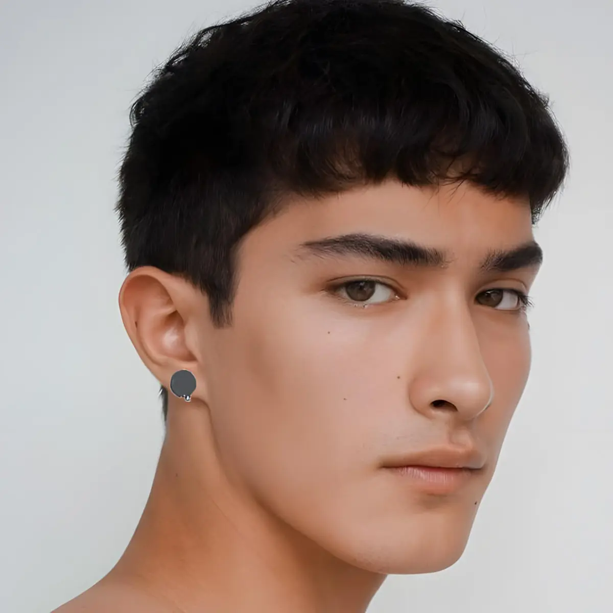 Dtexhif Black Keloid Pressure Clip-On Earrings for Women Men | 0.47 inch (1.2 cm) - view 3
