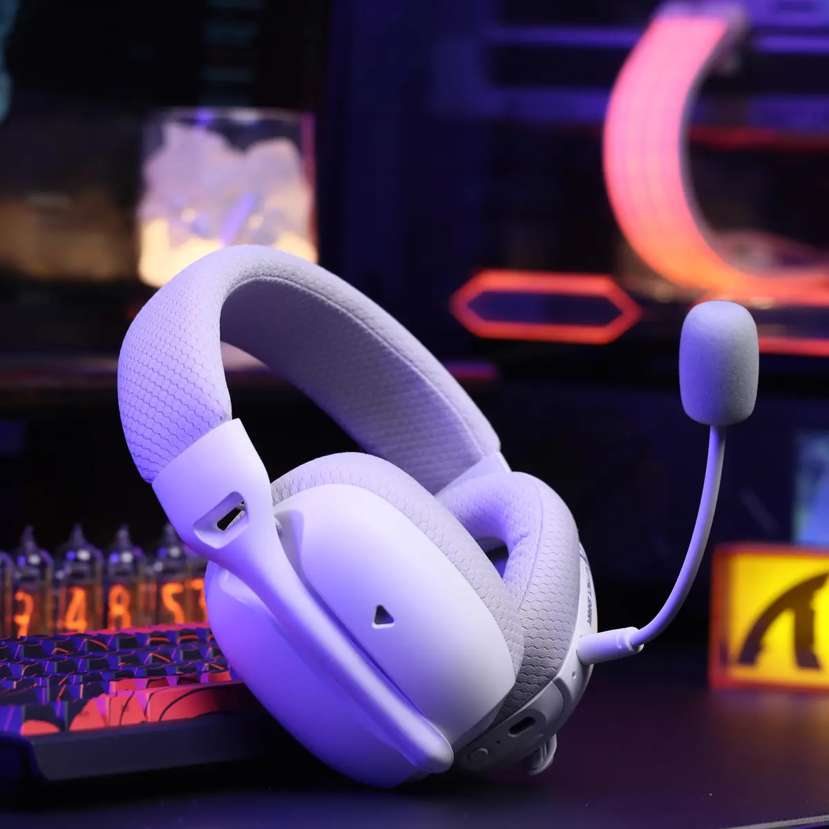 ATTACK SHARK L80 PRO Wireless Gaming Headset with Detachable Mic & Tri-Mode Connectivity (White) - view 9
