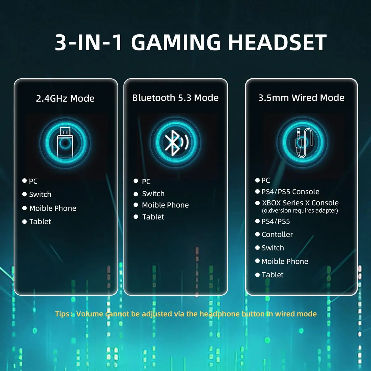 ATTACK SHARK L80 PRO Wireless Gaming Headset with Detachable Mic & Tri-Mode Connectivity (White) - view 3