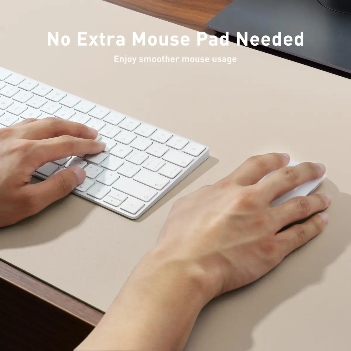 Aothia PU Leather Desk Pad Protector - Non-Slip Mouse Pad & Writing Mat for Office/Home, Waterproof, Easy to Clean (121.92cm x 43.18cm, Eggshell) - view 3