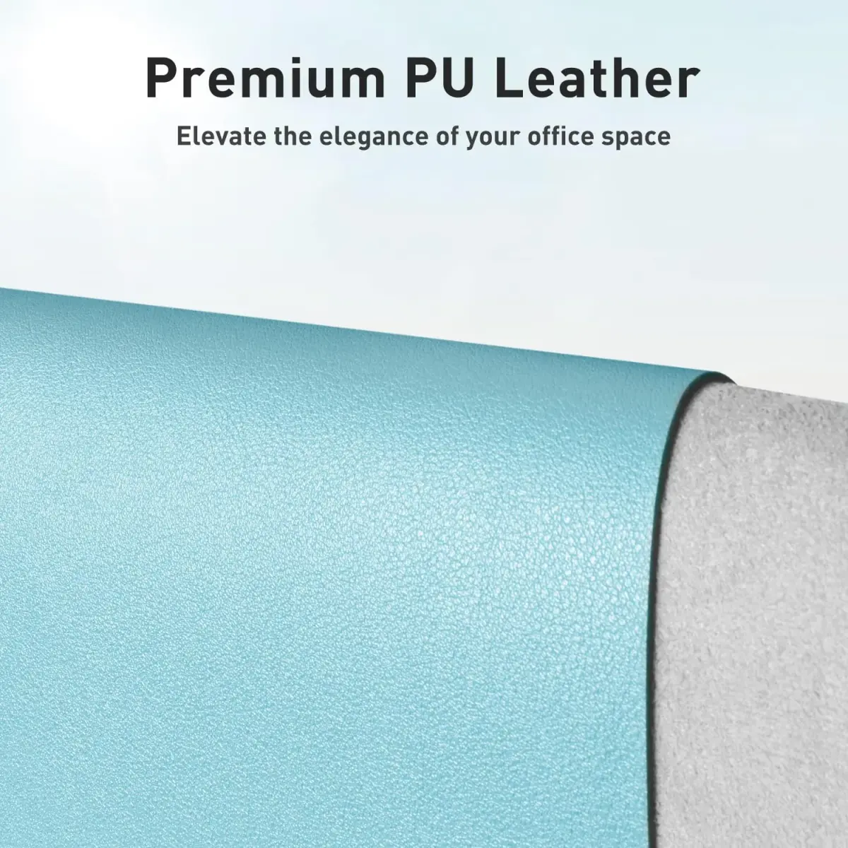 Aothia Large PU Leather Desk Pad Protector – Non-Slip Mouse Pad & Writing Mat, 48" x 17" Blue Topaz - view 2