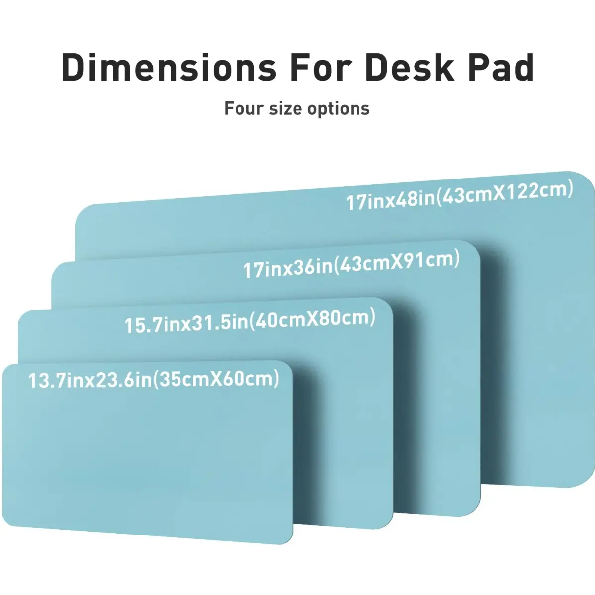 Aothia Large PU Leather Desk Pad Protector – Non-Slip Mouse Pad & Writing Mat, 48" x 17" Blue Topaz - view 6