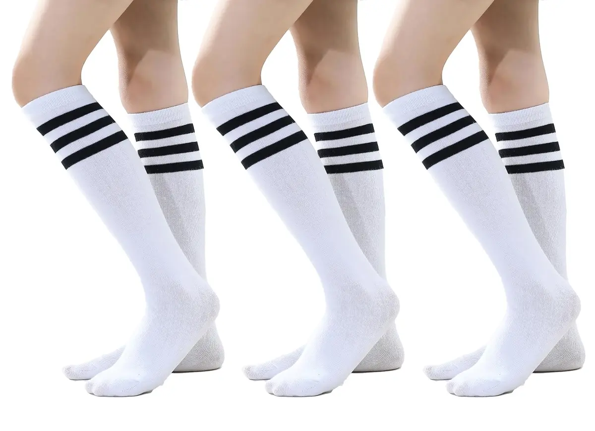 TOCONFFON Youth Soccer Socks Kids Boys Girls Knee High Long Socks 10-12 | Soft, Durable Cotton Blend for Active Kids - main product image