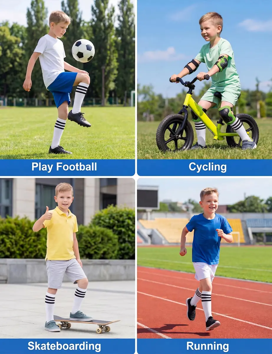 TOCONFFON Youth Soccer Socks Kids Boys Girls Knee High Long Socks 10-12 | Soft, Durable Cotton Blend for Active Kids - view 5