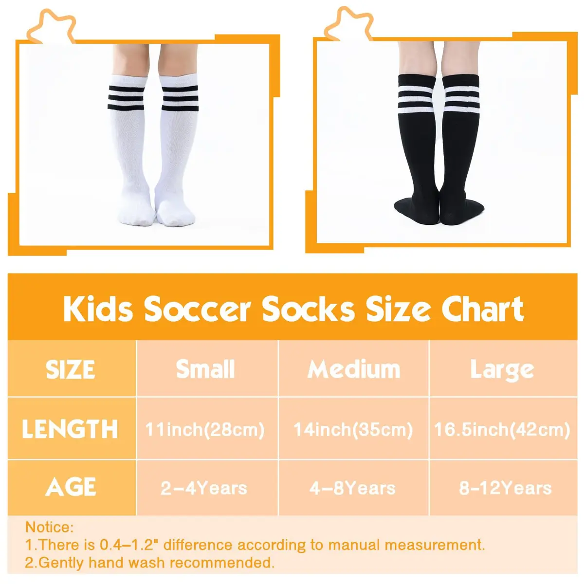 TOCONFFON Youth Soccer Socks Kids Boys Girls Knee High Long Socks 10-12 | Soft, Durable Cotton Blend for Active Kids - view 7