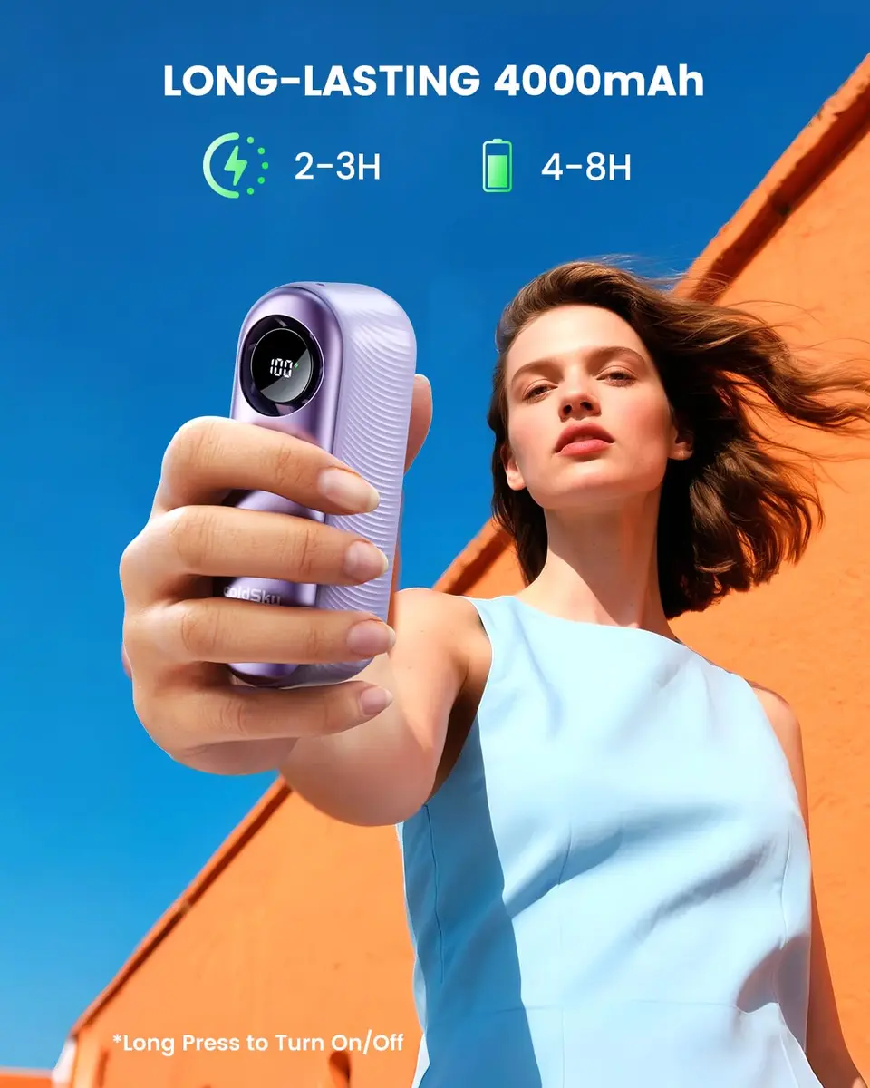 coldSky Portable Handheld Turbo Fan 4000mAh | Adjustable Speed & Compact Design for Travel & Outdoors - view 5