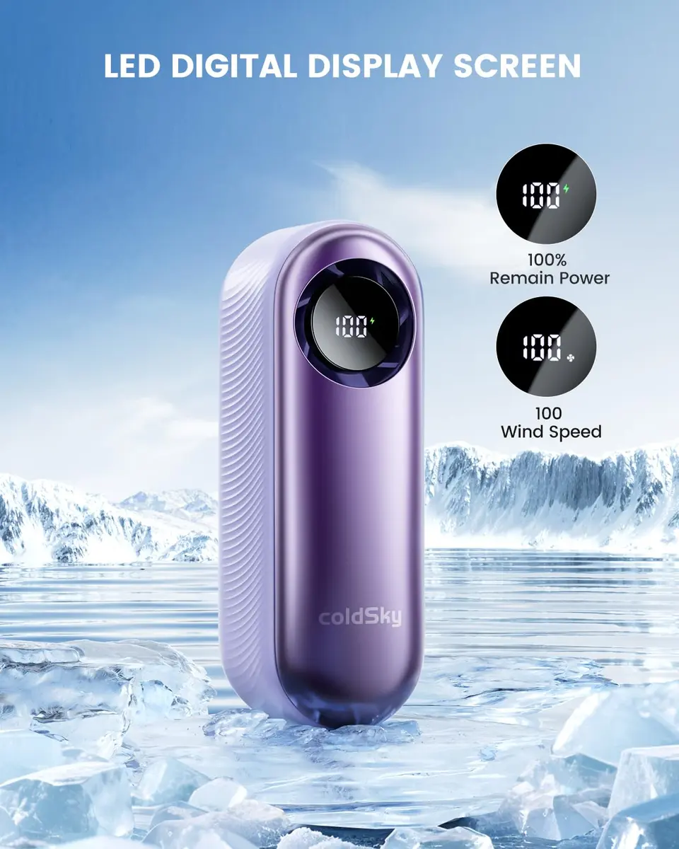 coldSky Portable Handheld Turbo Fan 4000mAh | Adjustable Speed & Compact Design for Travel & Outdoors - view 6