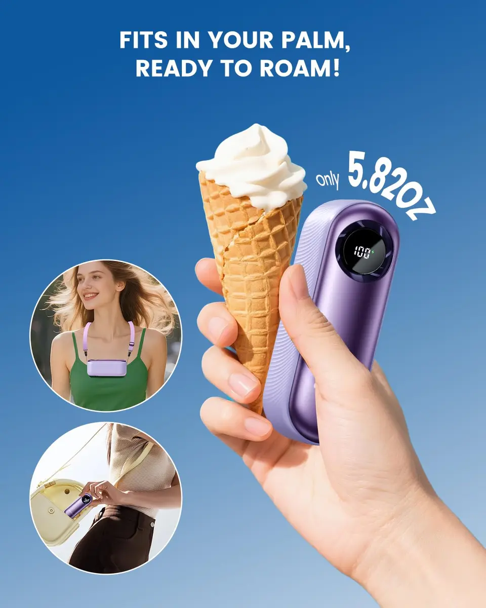 coldSky Portable Handheld Turbo Fan 4000mAh | Adjustable Speed & Compact Design for Travel & Outdoors - view 3