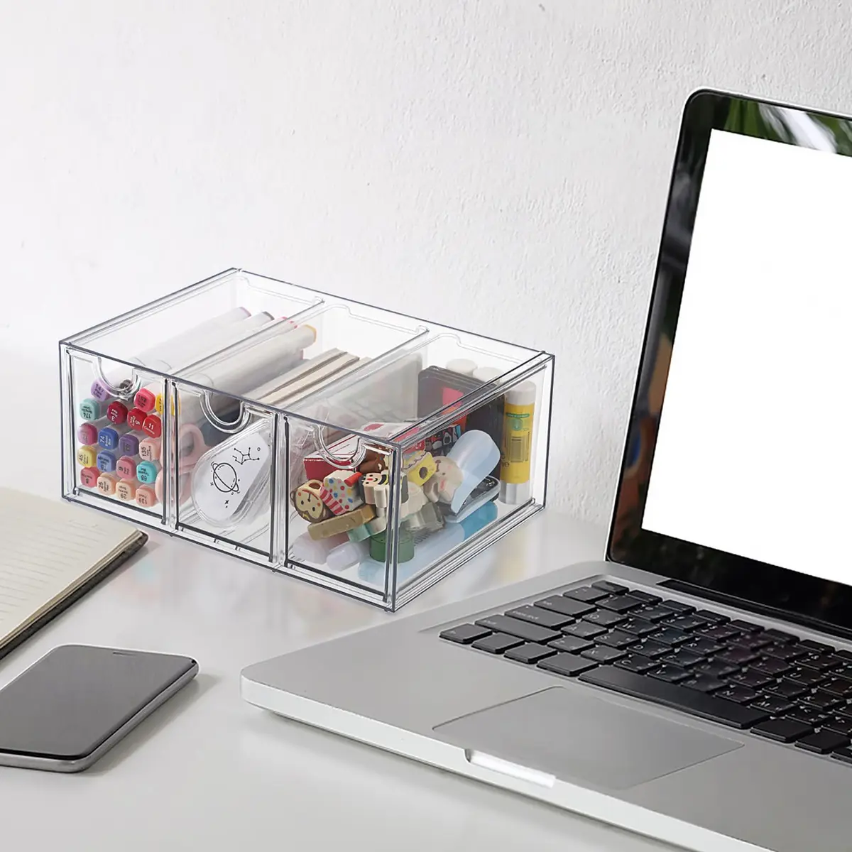 ELLDOO 3 Drawers Tea Bag Organizer Box, Clear Acrylic Stackable Tea Storage for Kitchen Pantry, Coffee Pod Snack - view 6