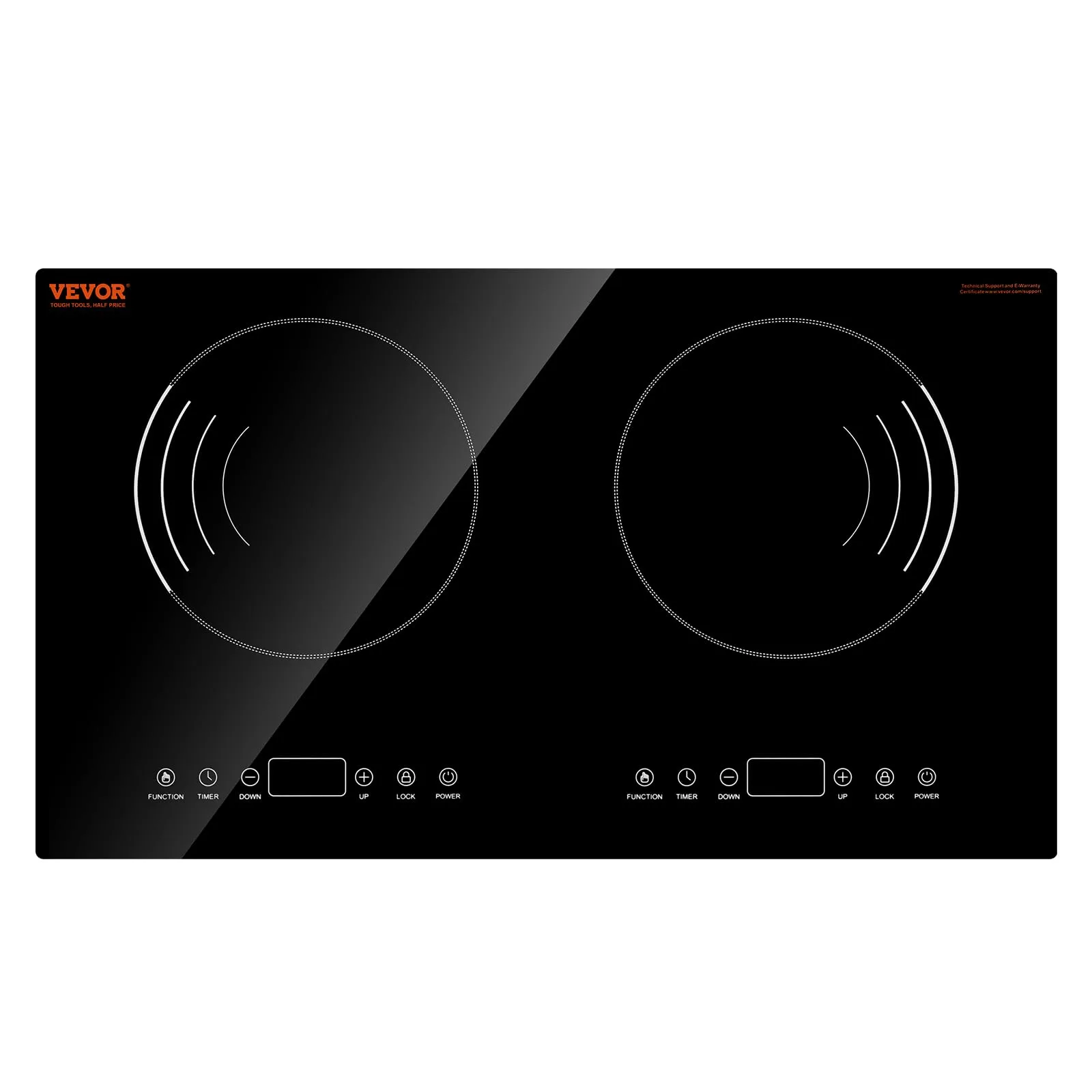 VEVOR Induction Cooktop 24" | 1800W 2 Burner Touch Control | Built-in Induction Cooktop - main product image