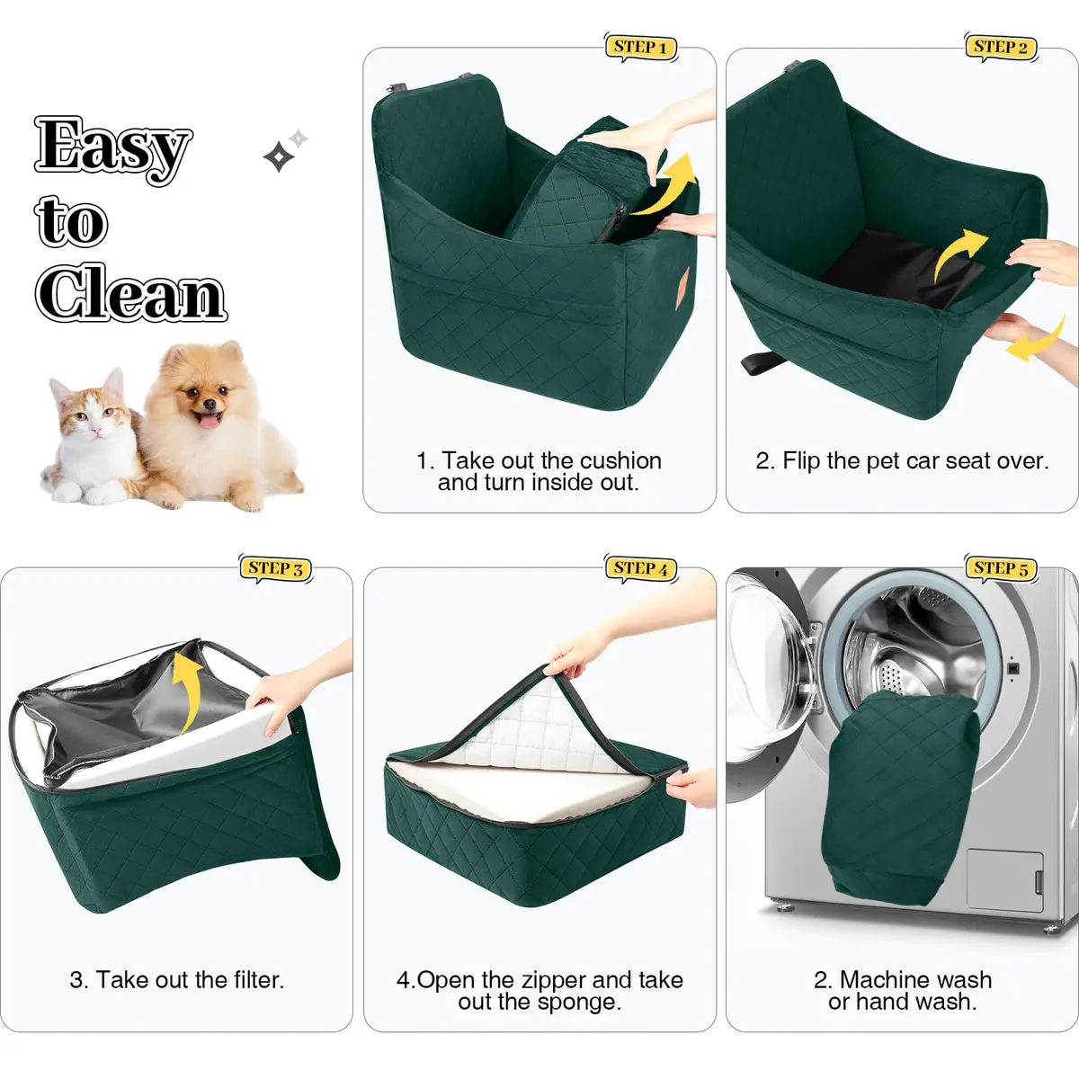 INDYBUD Dog Booster Car Seat for Dogs up to 35lbs | Safe Travel & Indoor Use - view 4