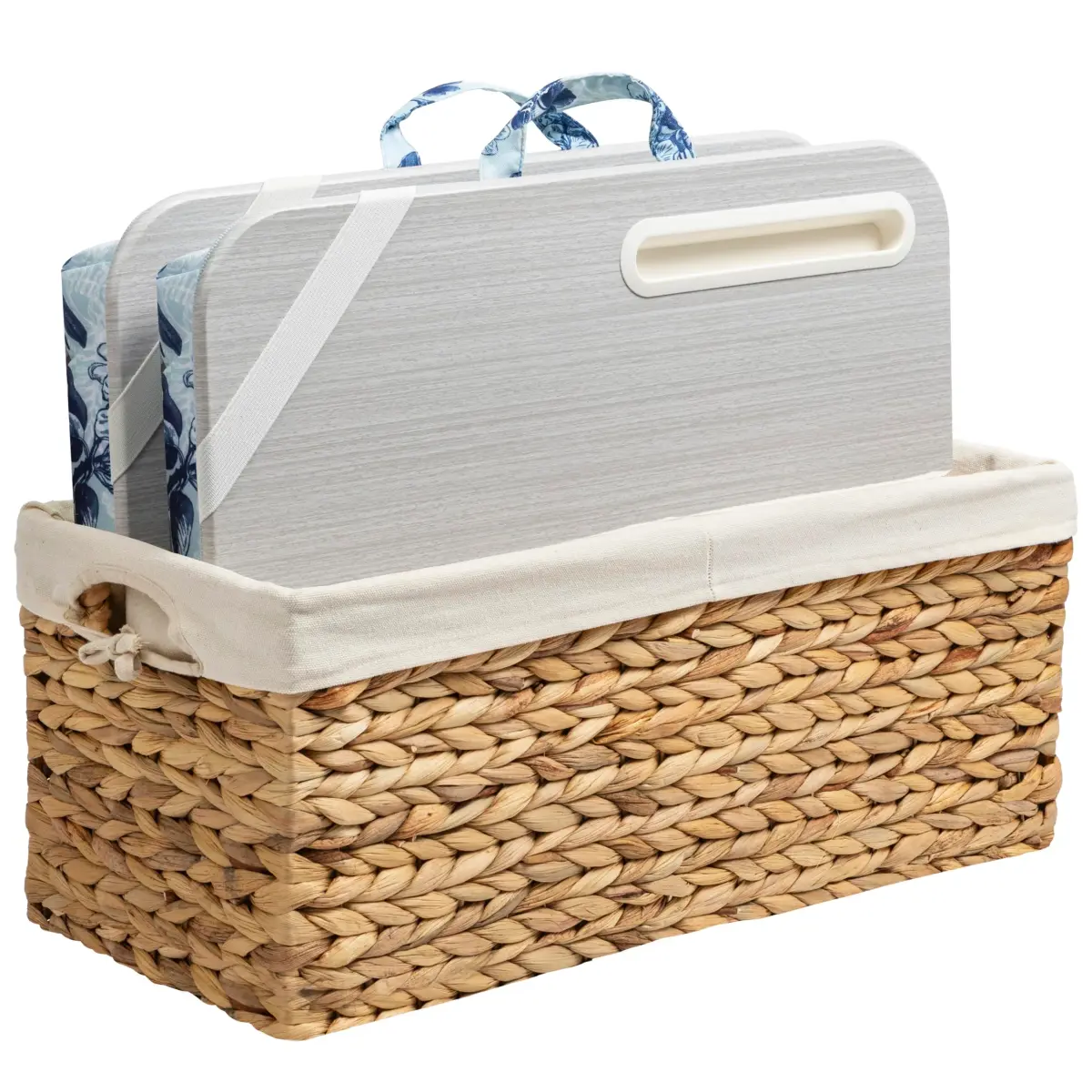 LapGear Designer Lap Desk - Blue Blossoms 2-Pack with Storage Basket | Stable Workspace for Laptops Up to 15.6" | 3.29 kg (7.25 lb) - main product image