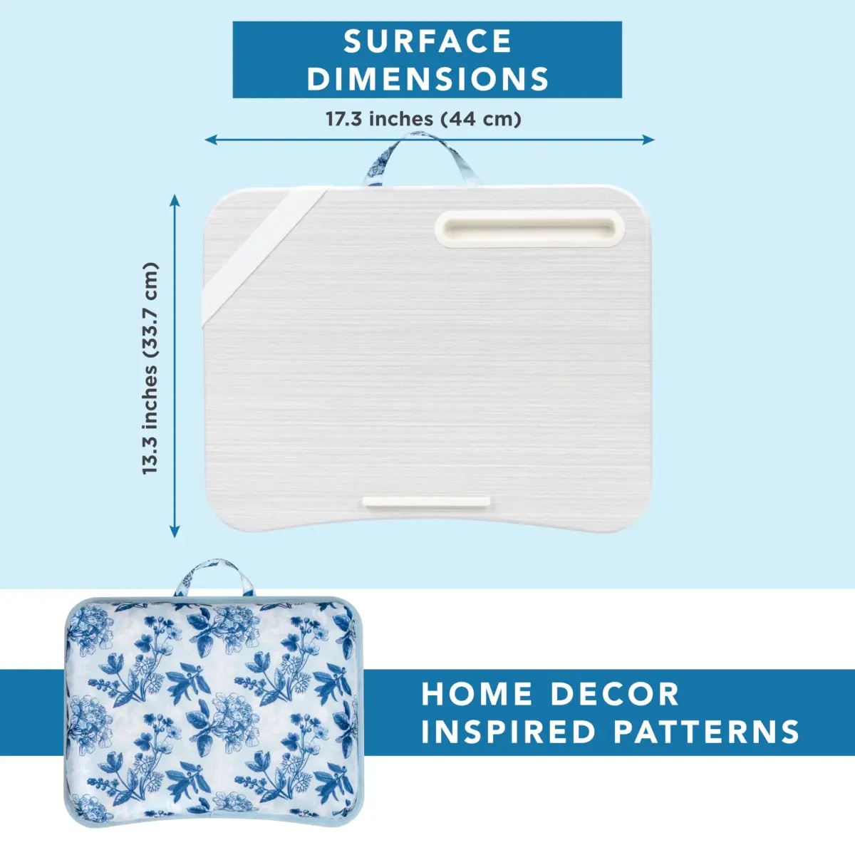 LapGear Designer Lap Desk - Blue Blossoms 2-Pack with Storage Basket | Stable Workspace for Laptops Up to 15.6" | 3.29 kg (7.25 lb) - view 6