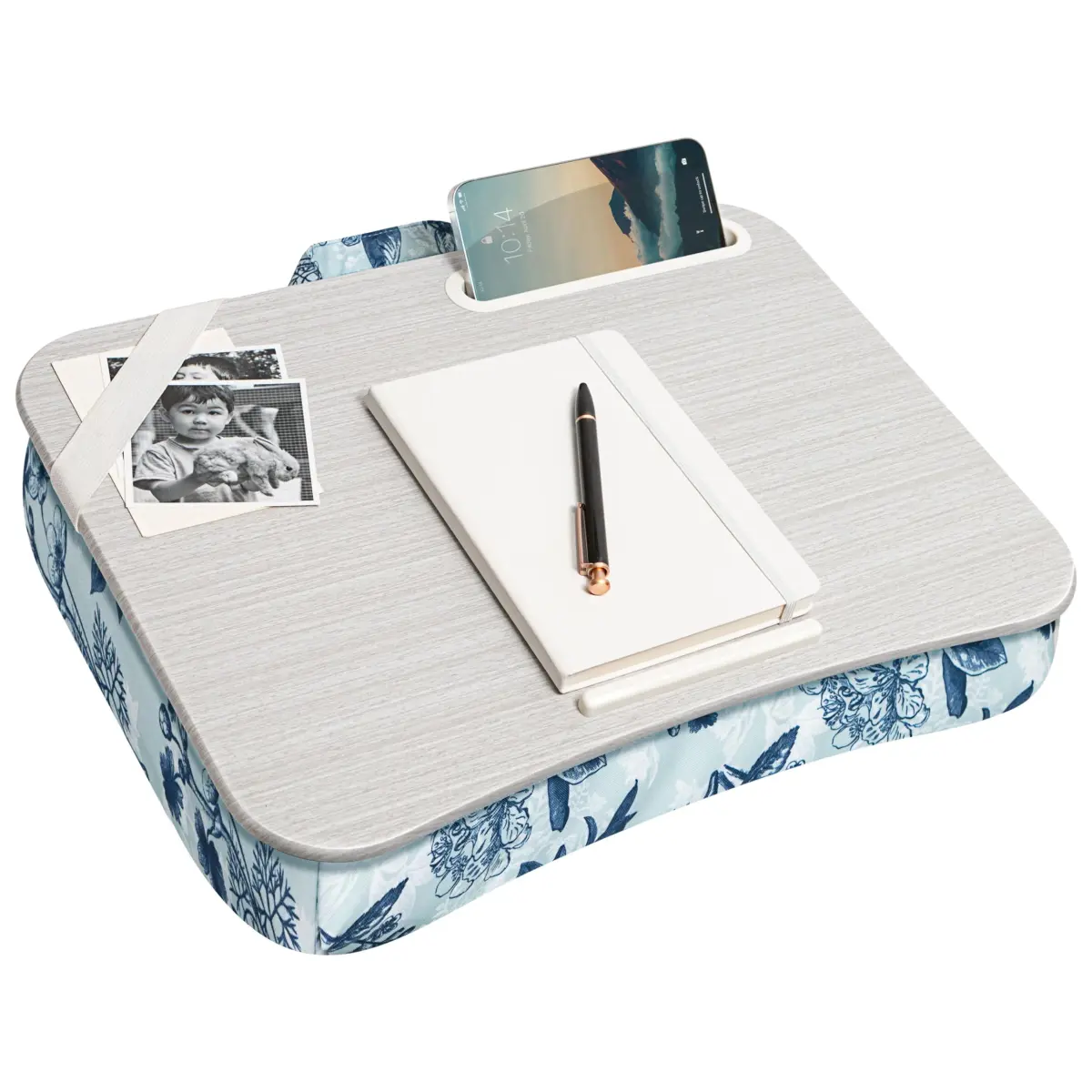 LapGear Designer Lap Desk - Blue Blossoms 2-Pack with Storage Basket | Stable Workspace for Laptops Up to 15.6" | 3.29 kg (7.25 lb) - view 2