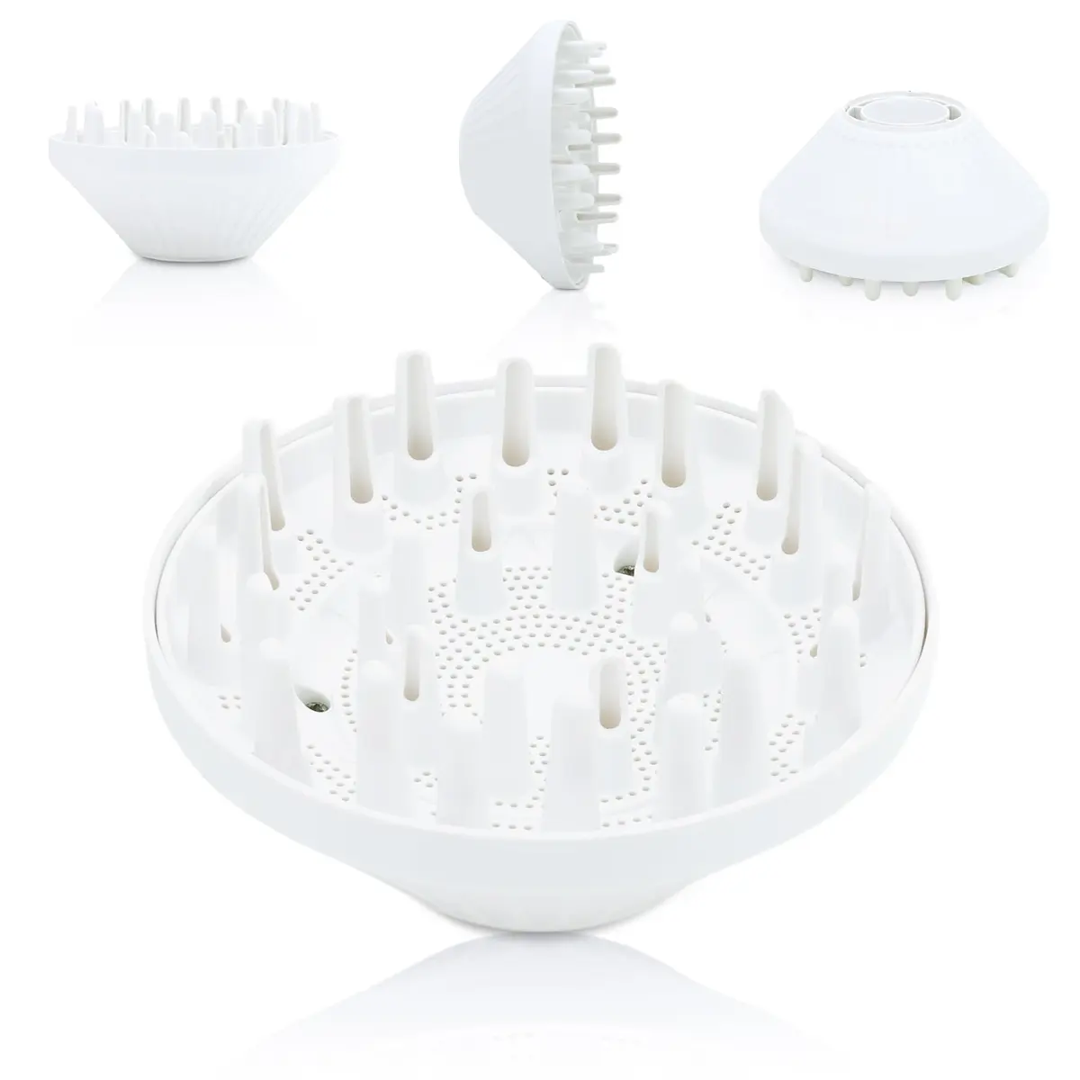 SEICHYGO 360° Rotating Diffuser Attachment Nozzle for Laifen SE Lite Hair Dryer, White | Honeycomb Design for Curly Hair - main product image