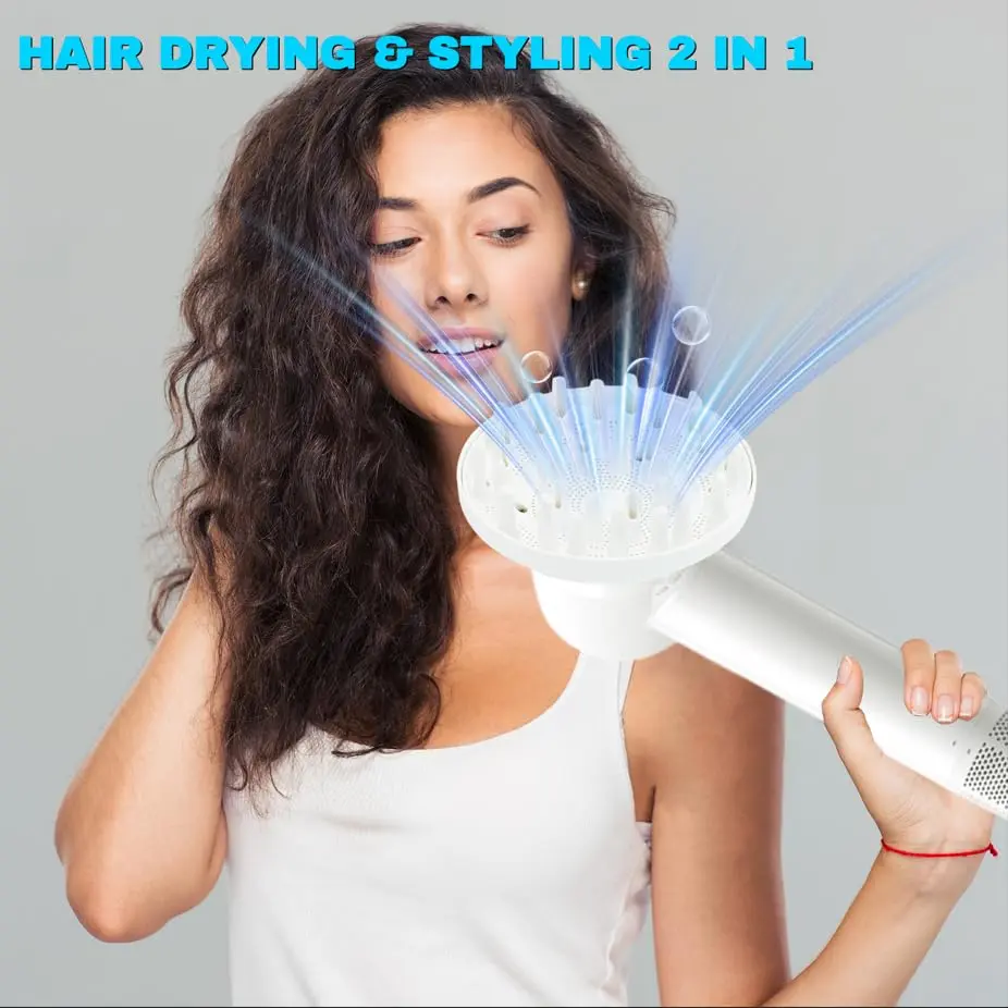 SEICHYGO 360° Rotating Diffuser Attachment Nozzle for Laifen SE Lite Hair Dryer, White | Honeycomb Design for Curly Hair - view 7
