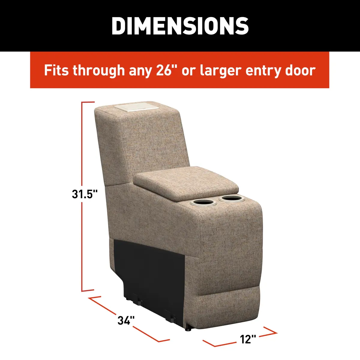 THOMAS PAYNE Signature Seismic Series Dellmead RV Center Console 12" | Storage & Power - view 9