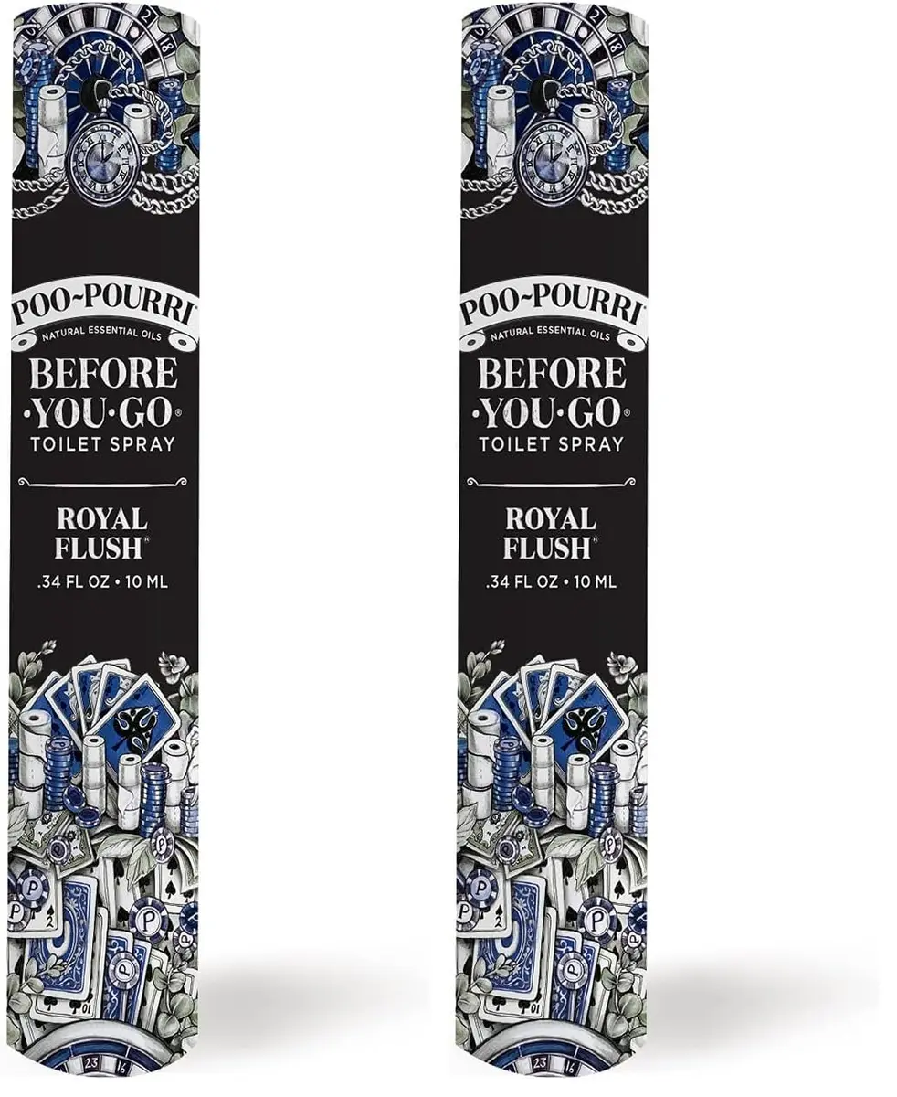 Poo-Pourri Before-You-Go Toilet Spray, Royal Flush, Travel Size 10 mL | Eucalyptus & Spearmint Freshness - main product image