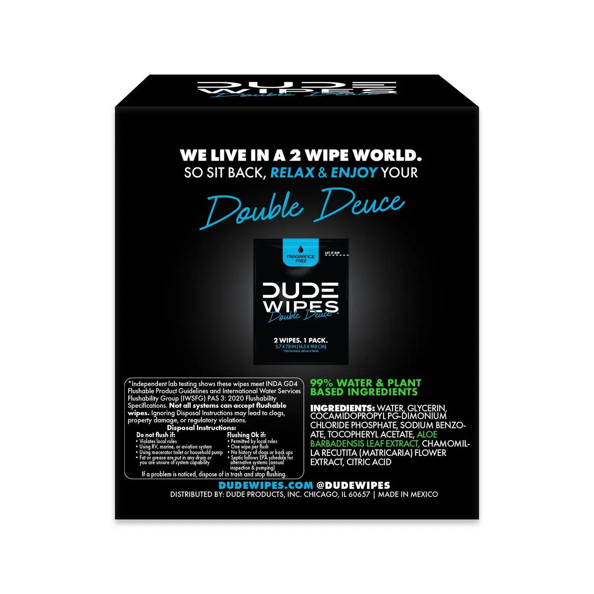 DUDE Wipes Double Deuce On-The-Go Flushable Wipes 80 Count | Hypoallergenic & Plant-Based - view 8