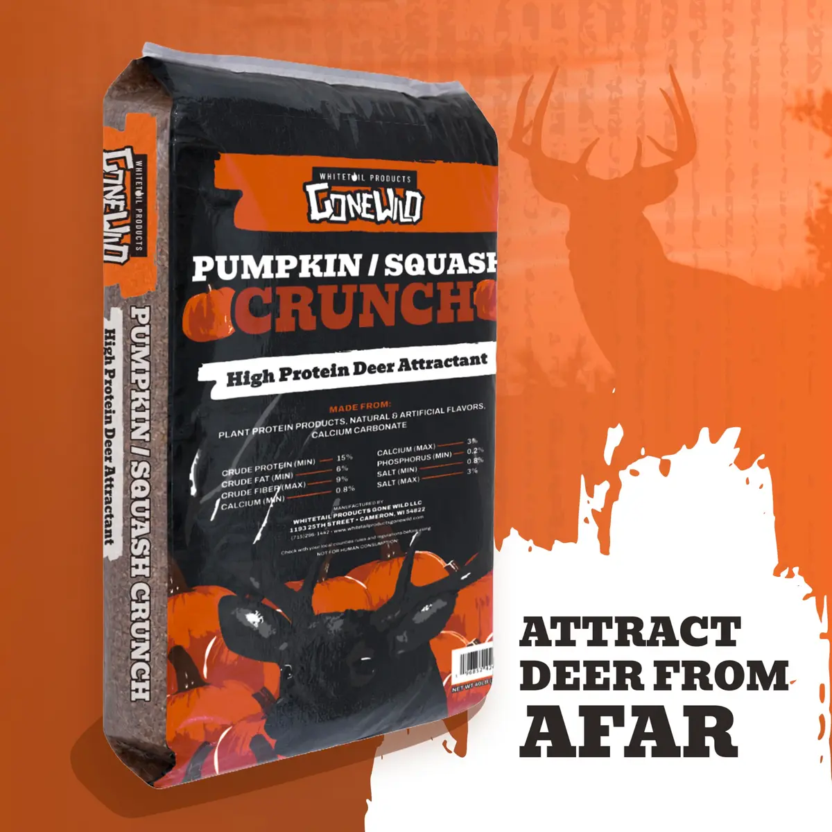 Whitetail Products Gone Wild Pumpkin/Squash Crunch Deer Attractant 40 lb | High-Protein Natural Flavors for Deer - view 2