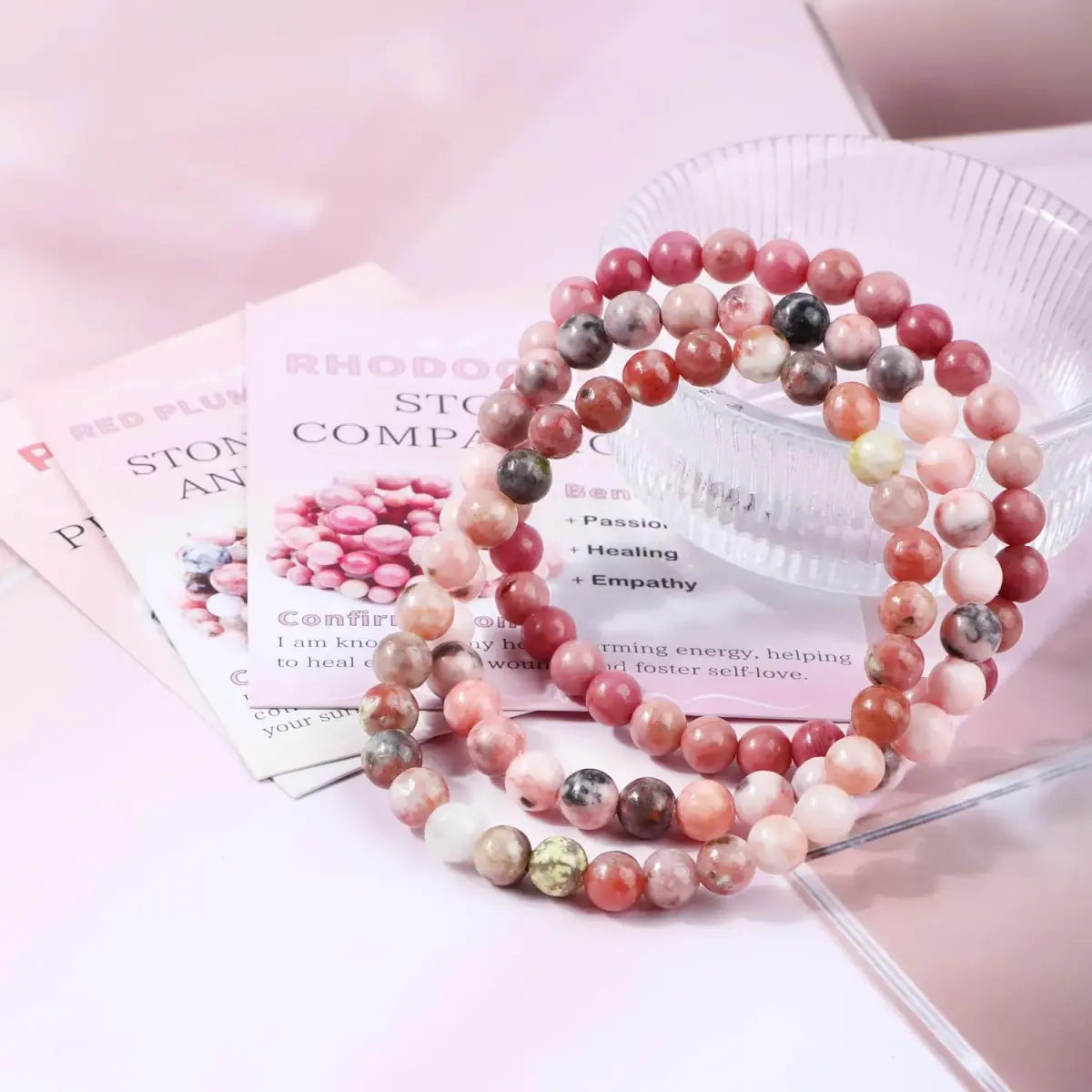NCB Natural Gemstone Stretch Bracelets (6mm Beads, 3-Pack) | Reiki Energy Healing Jewelry for Meditation, Yoga - view 3