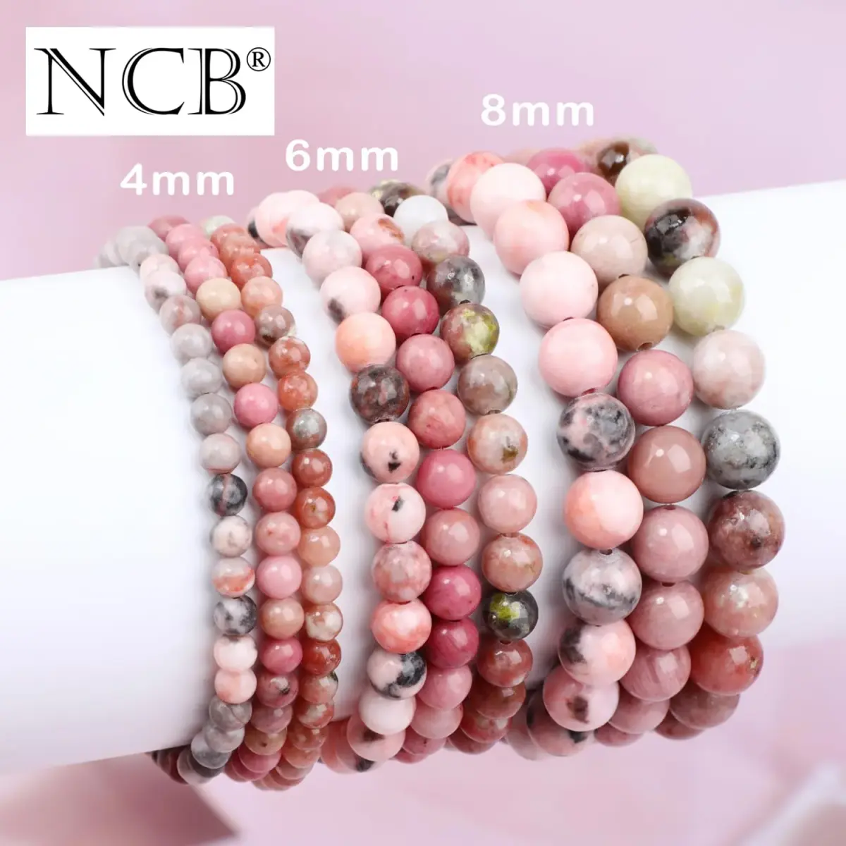 NCB Natural Gemstone Stretch Bracelets (6mm Beads, 3-Pack) | Reiki Energy Healing Jewelry for Meditation, Yoga - view 5