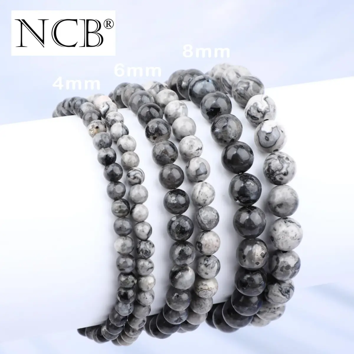NCB 2-Piece 6mm Natural Crystal Gemstone Stretch Bracelets | Handmade Reiki Energy Healing Jewelry for Meditation, Yoga, Unisex - view 5