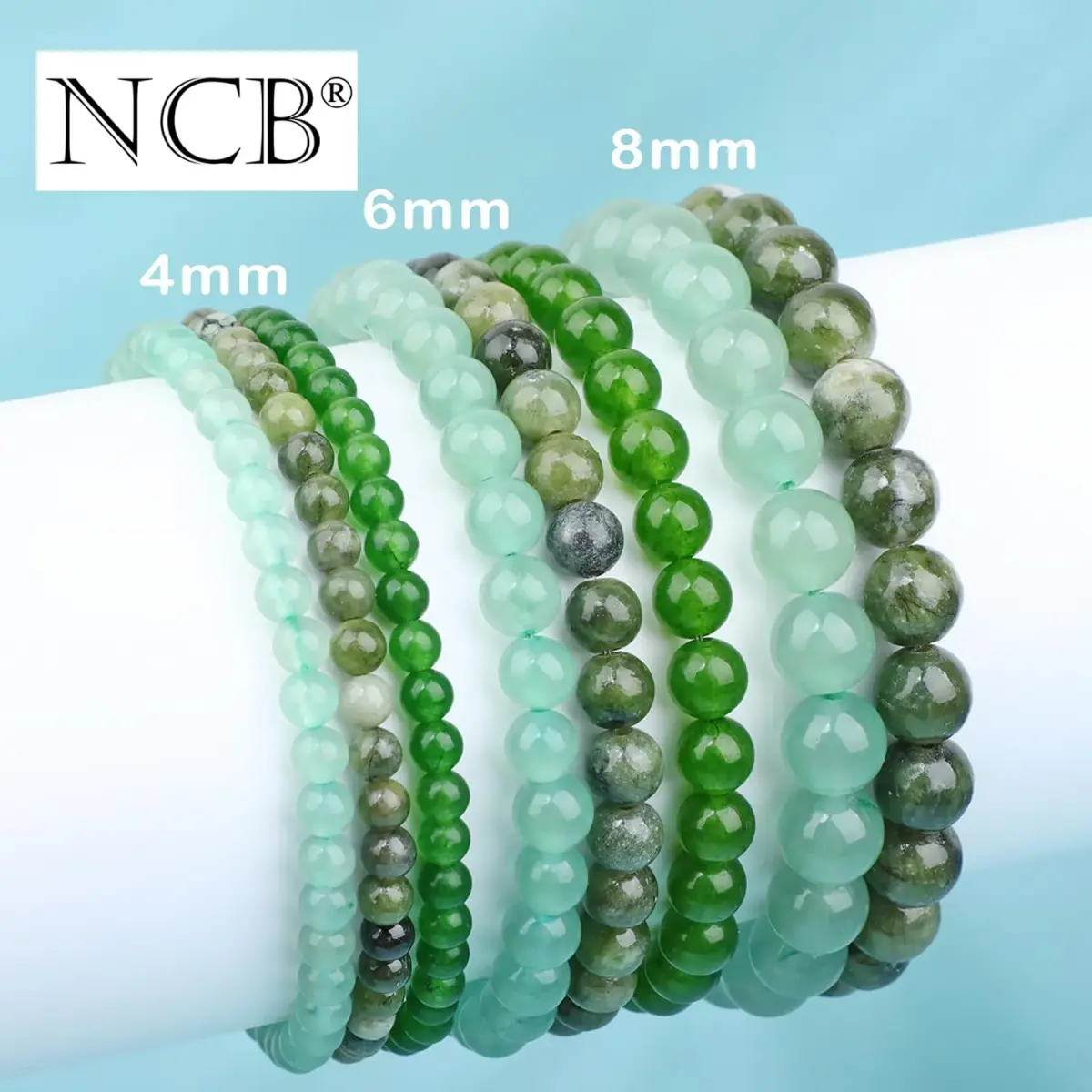 NCB Natural Crystal Gemstone Stretch Bracelets 4mm | Handmade Reiki Energy Healing Jewelry - view 4
