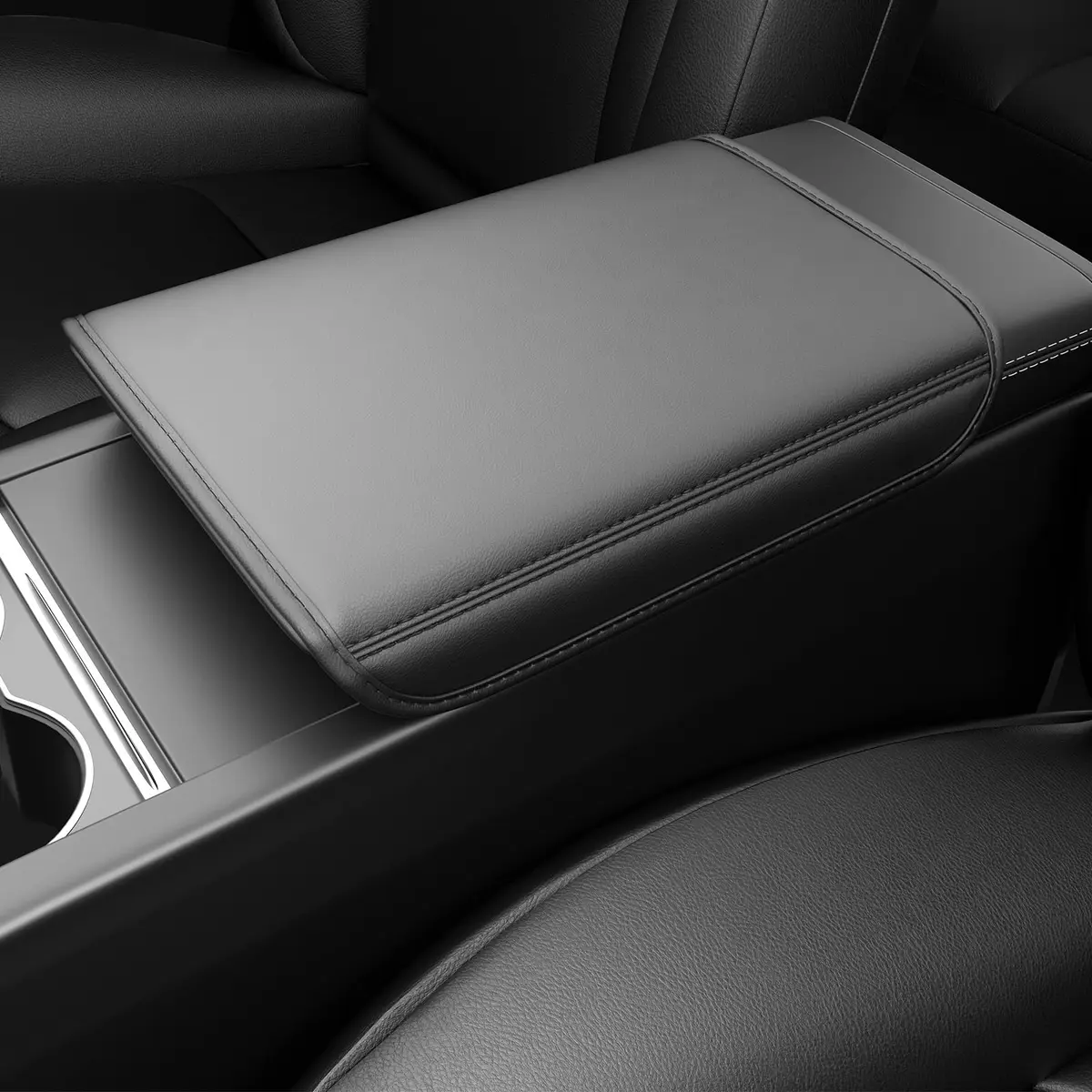 Wigoo Auto Accessory for Tesla Model Y/3 Armrest Cover, Black | Non-Slip, Cushioned, Fits 2024-2026 Highland & Juniper - main product image