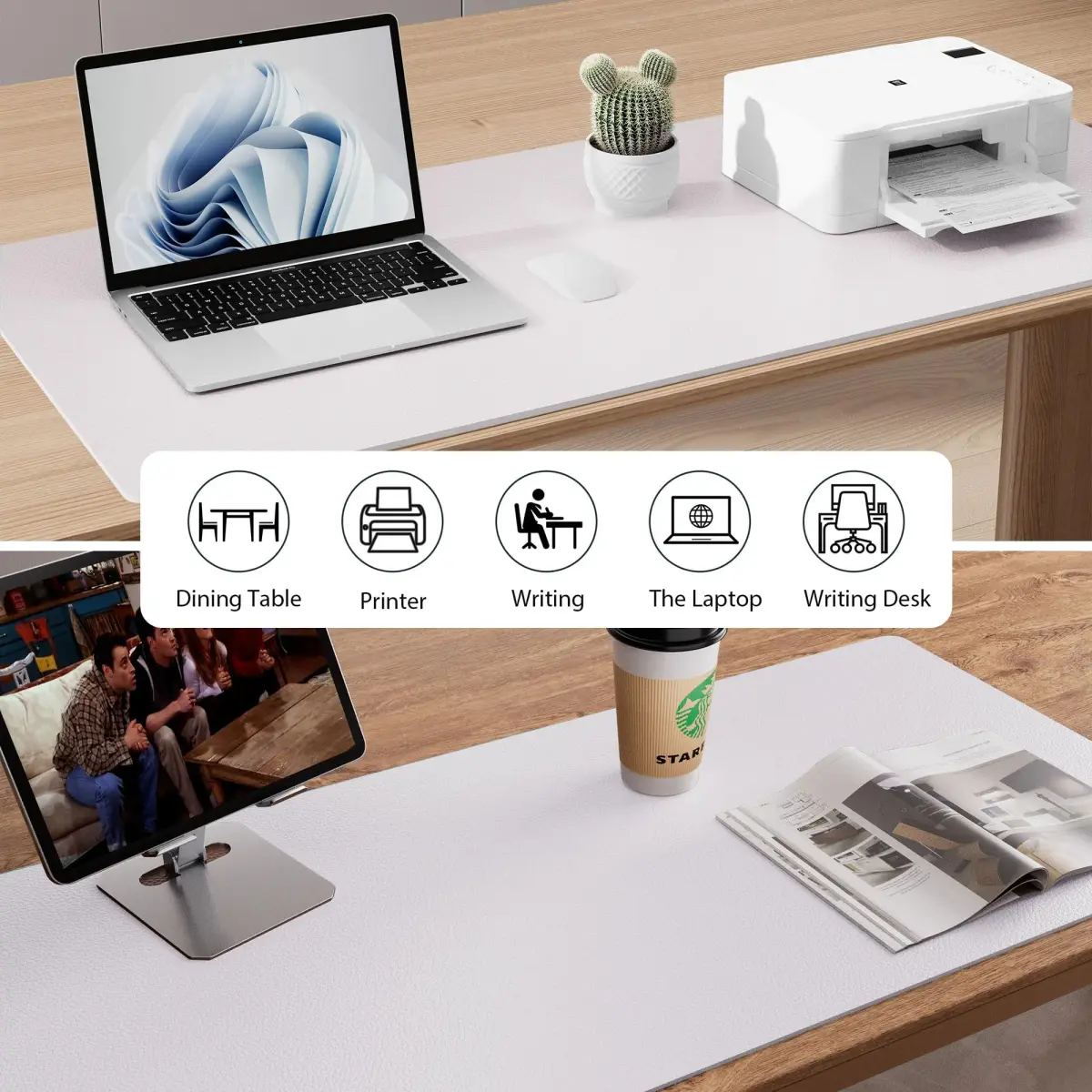 Aothia Large PU Leather Desk Pad Protector – Non-Slip Mouse Pad & Writing Mat 59.9cm x 34.8cm (23.6" x 13.7") | Professional & Durable - view 5
