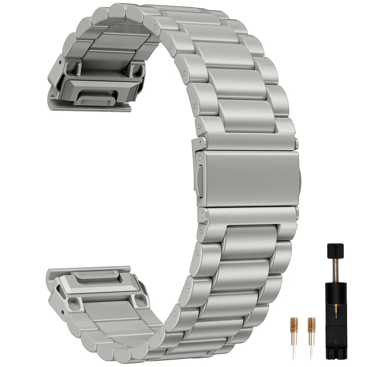 GEAK 22mm Stainless Steel Watch Band Compatible with Garmin Fenix 8/7/6/5 & Forerunner 945/935/Approach S70 47mm | QuickFit Strap - main product image