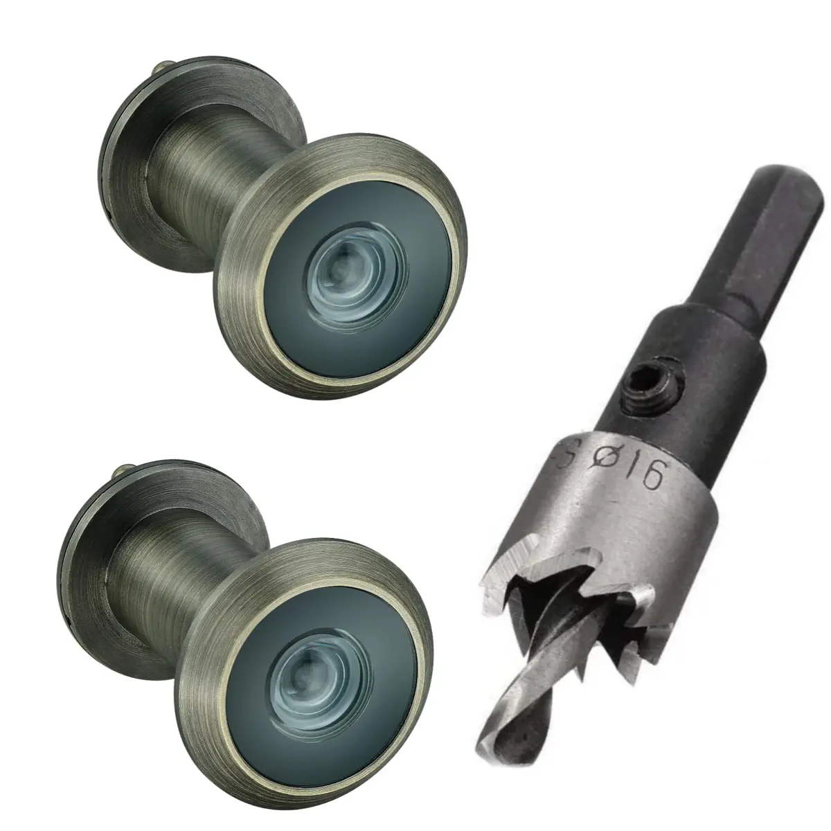 TOGU Solid Brass Door Peephole Viewer 220-Degree Wide Angle | 35mm-55mm Door Thickness, Antique Bronze Finish (2-Pack) - main product image