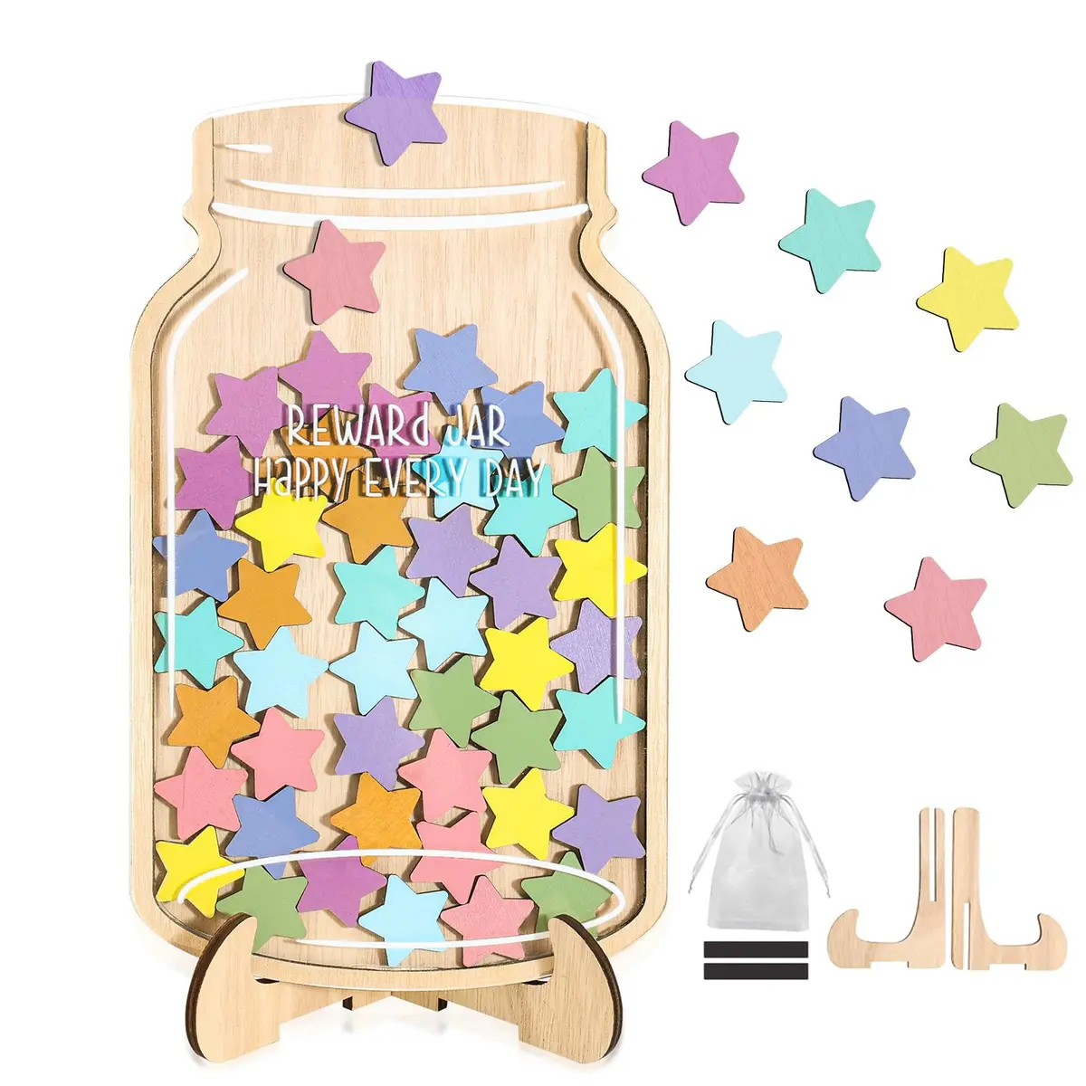 GoClimber Magnetic Reward Jar, Star Reward System for Kids, Behavior Management, Classroom & Home, 5.9*9.5in | Magnetic Star Rewards - main product image