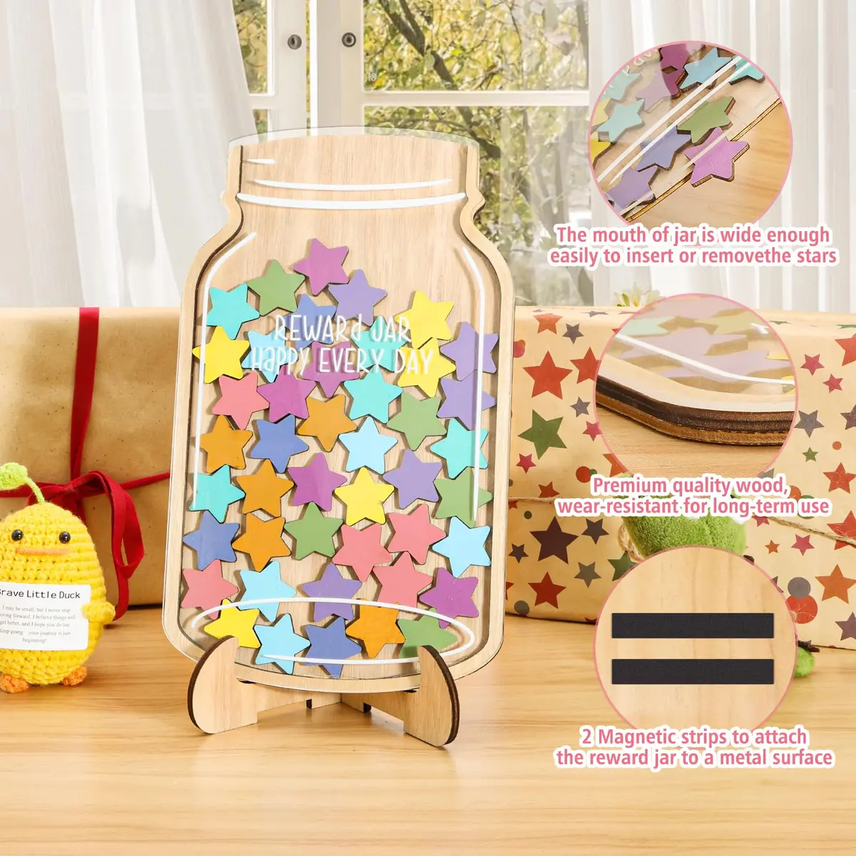 GoClimber Magnetic Reward Jar, Star Reward System for Kids, Behavior Management, Classroom & Home, 5.9*9.5in | Magnetic Star Rewards - view 5