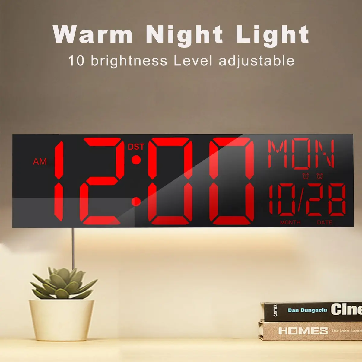 JALL 30" Oversize Digital Wall Clock | Extra Large LED Display with Remote, Jumbo Numbers for Living Room & Church - view 6