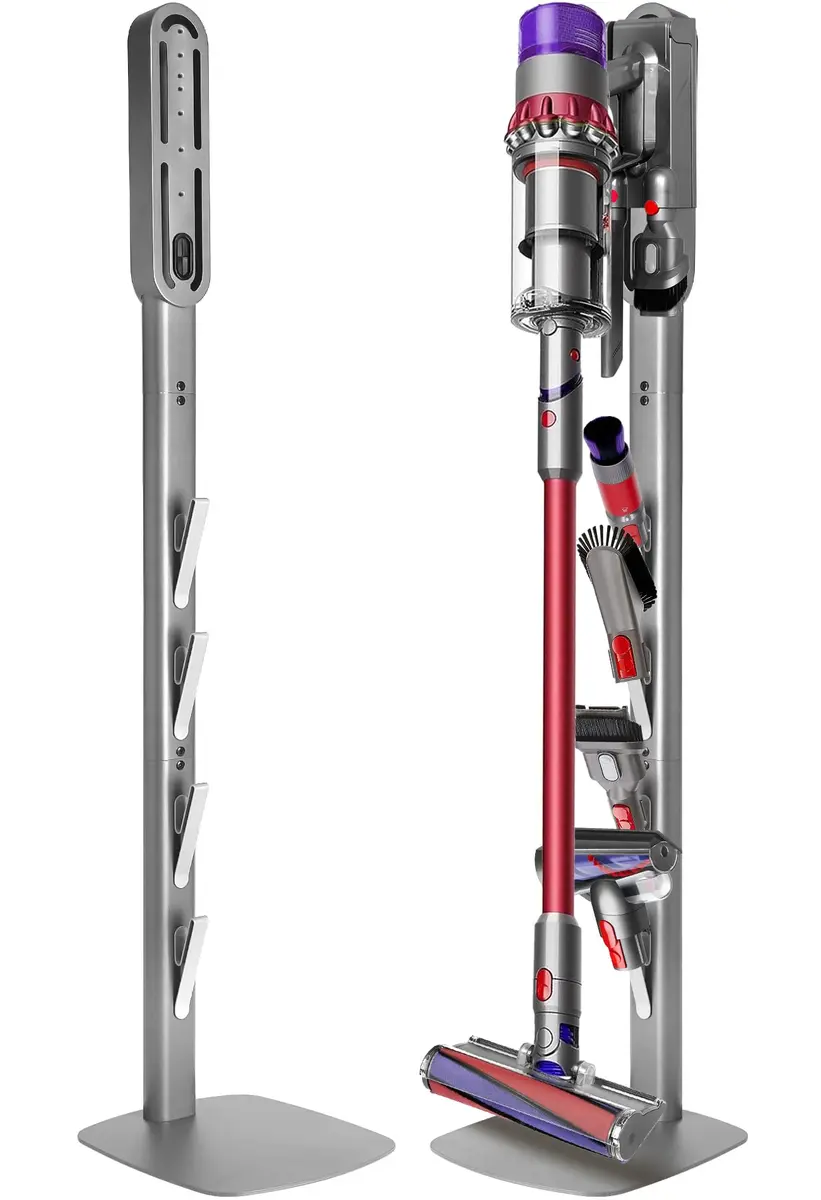 Haturi Metal Vacuum Stand for Dyson Cordless Vacuums | Heavy-Duty Organizer with 4 Hooks - main product image