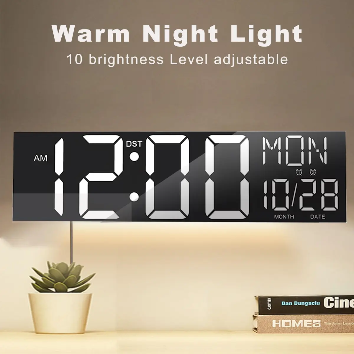 JALL 30" Extra Large Digital Wall Clock with Jumbo LED Numbers | Remote Control & Auto Brightness - view 6