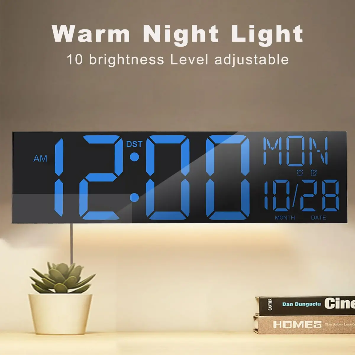 JALL 30-inch Extra Large Digital Wall Clock Blue | Jumbo LED Display with Remote Control & Auto Brightness - view 8