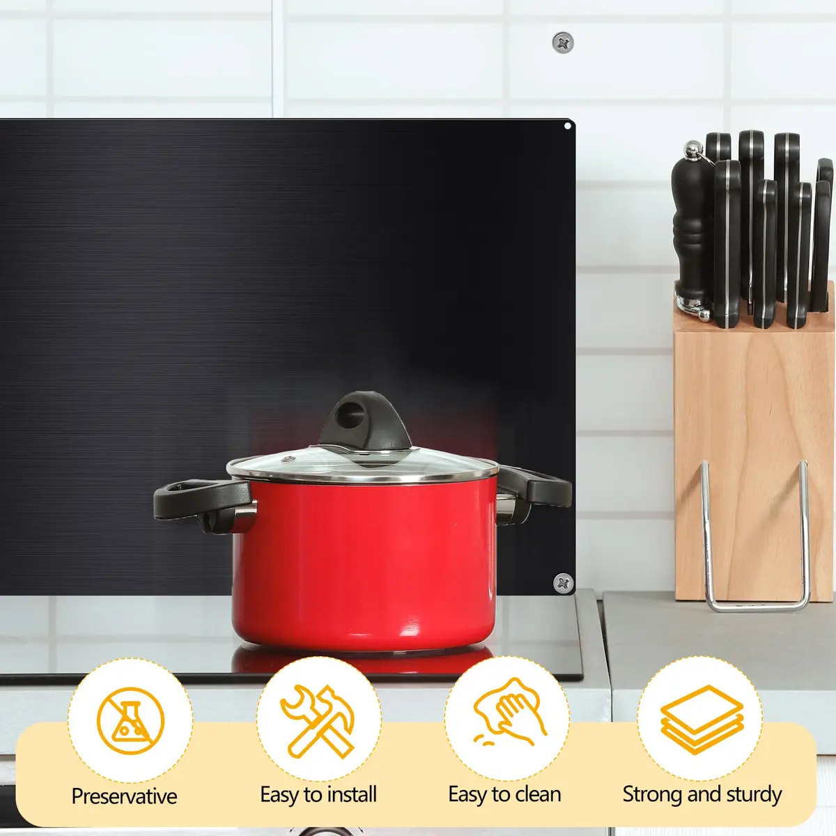 Yaocom Stainless Steel Backsplash 61x91 cm (24x36 Inch) | Protects Walls from Splatter - view 6