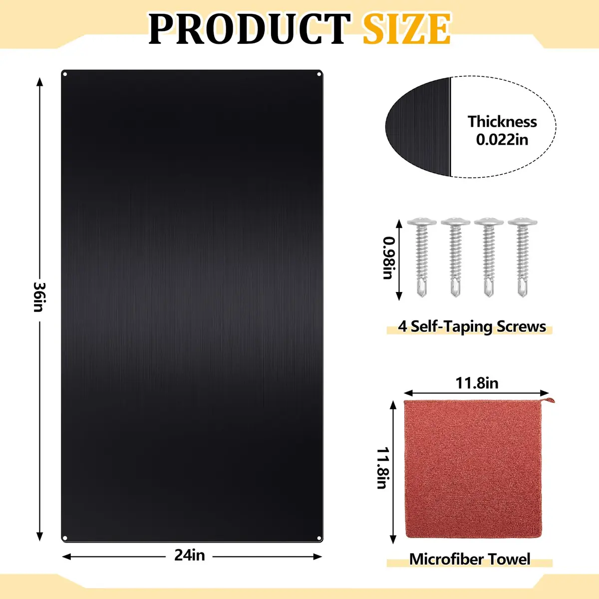 Yaocom Stainless Steel Backsplash 61x91 cm (24x36 Inch) | Protects Walls from Splatter - view 2