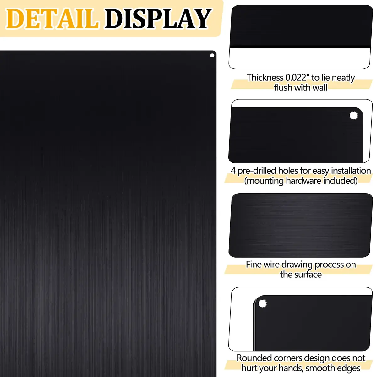 Yaocom Stainless Steel Backsplash 61x91 cm (24x36 Inch) | Protects Walls from Splatter - view 3