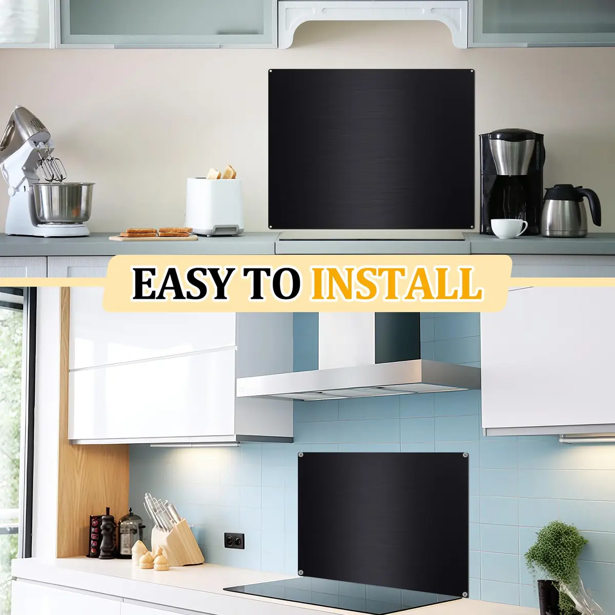Yaocom Black Stainless Steel Backsplash 24 x 30 Inches | Protects Walls from Splatter - view 7