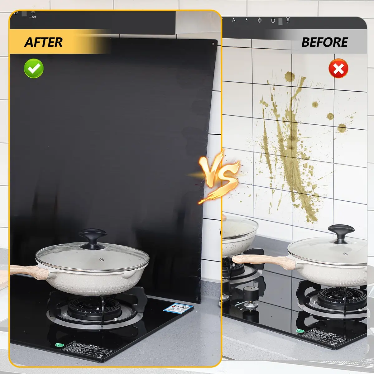 Yaocom Stainless Steel Backsplash 76x91 cm (30x36 Inch) | Protects Walls from Splatter - view 4