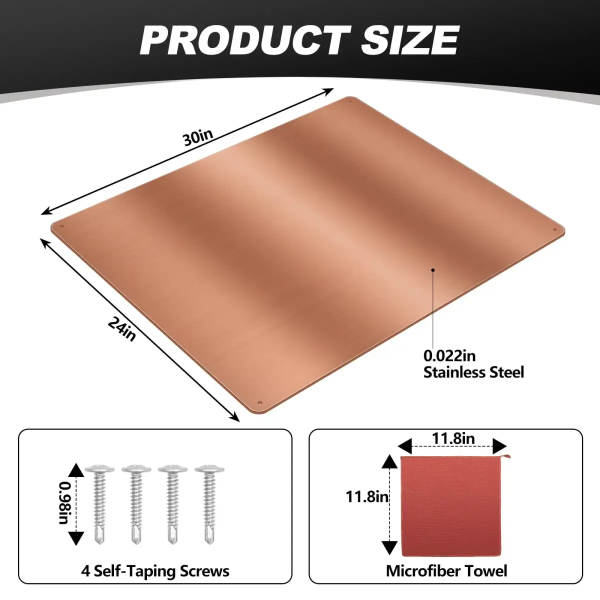 Yaocom Stainless Steel Stove Backsplash 24 x 30 Inch (61 x 76 cm) | Protects Walls from Splatter - view 2