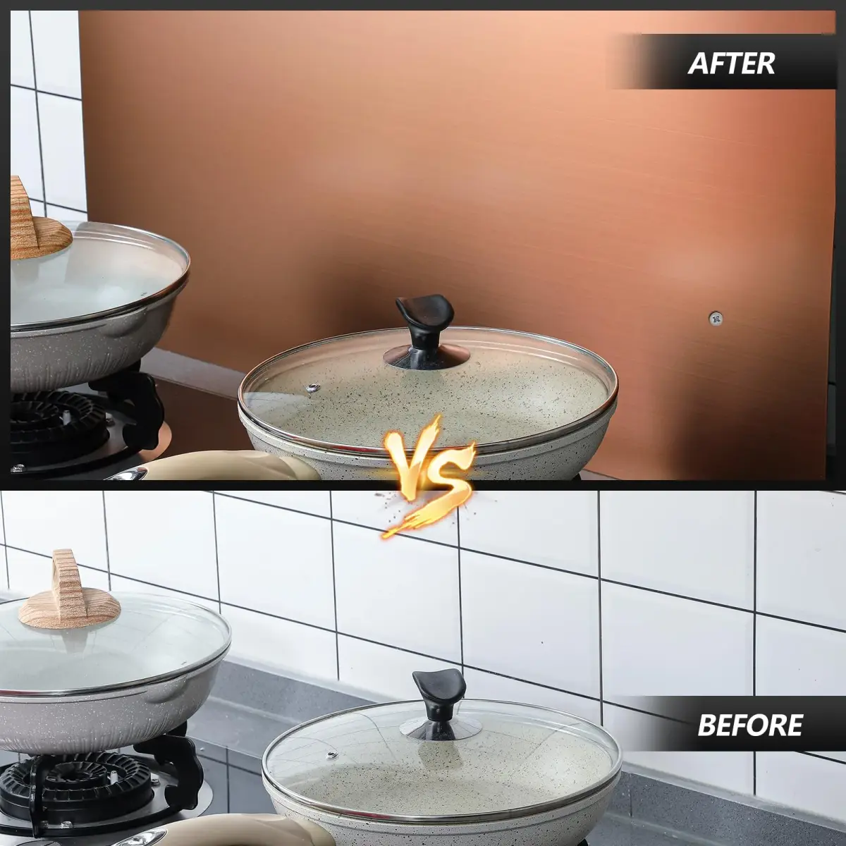 Yaocom Stainless Steel Stove Backsplash 24 x 30 Inch (61 x 76 cm) | Protects Walls from Splatter - view 4