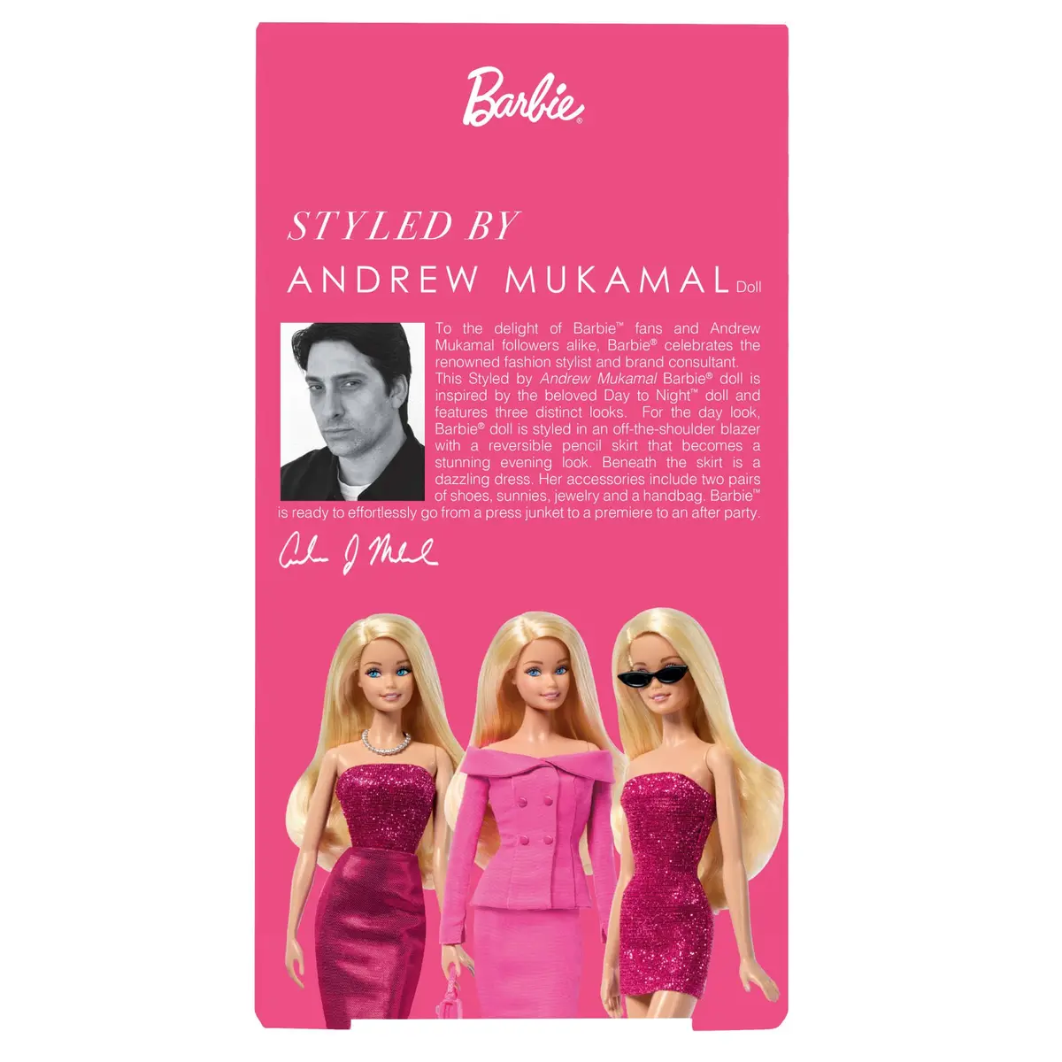 Barbie Signature Styled by Andrew Mukamal Collectible Doll 32cm (12.6in) | Fashion Stylist Inspired Toy Figure - view 6