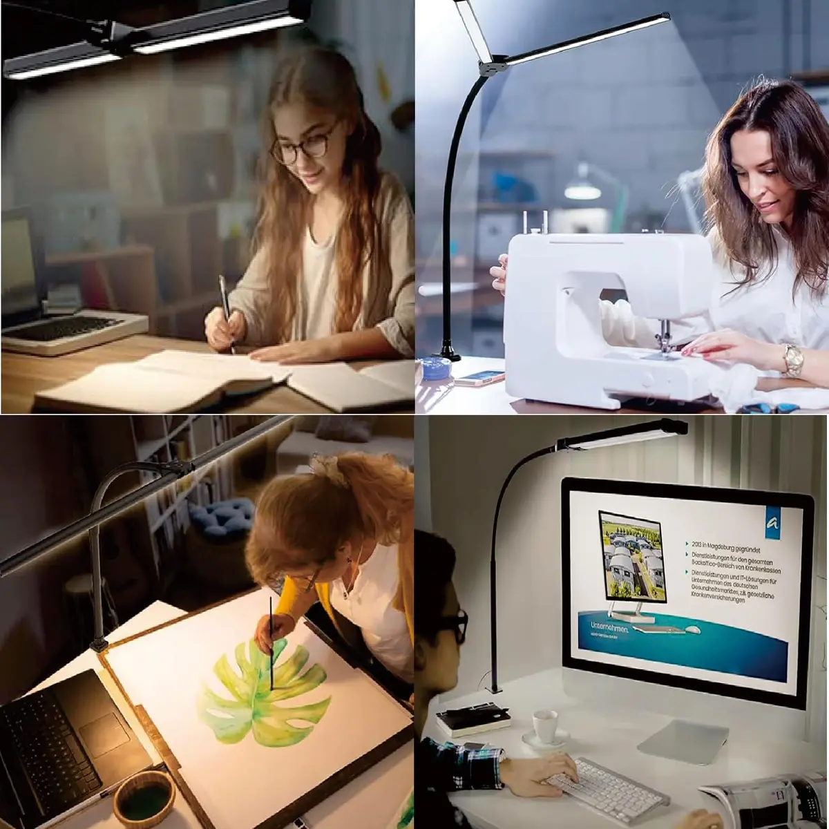 SLDRZN LED Desk Lamp for Home Office | Eye Caring 24W, 2000LM, Touch & Remote Control, Timer, Memory, Clamp, Black - view 8