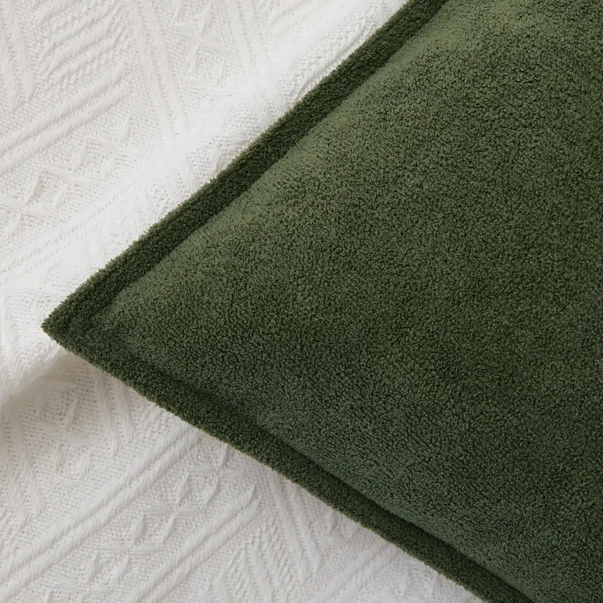 K KEVIN TEXTILE Moss Green 20x20 Inch (50.8x50.8 cm) 2-Pack Waterproof Boucle Pillow Covers | Modern Farmhouse Accent - view 2